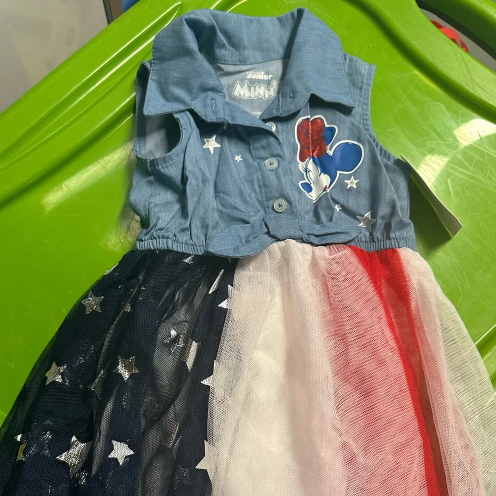 Disney Minnie Mouse Chambray Sleeveless Americana Dress
